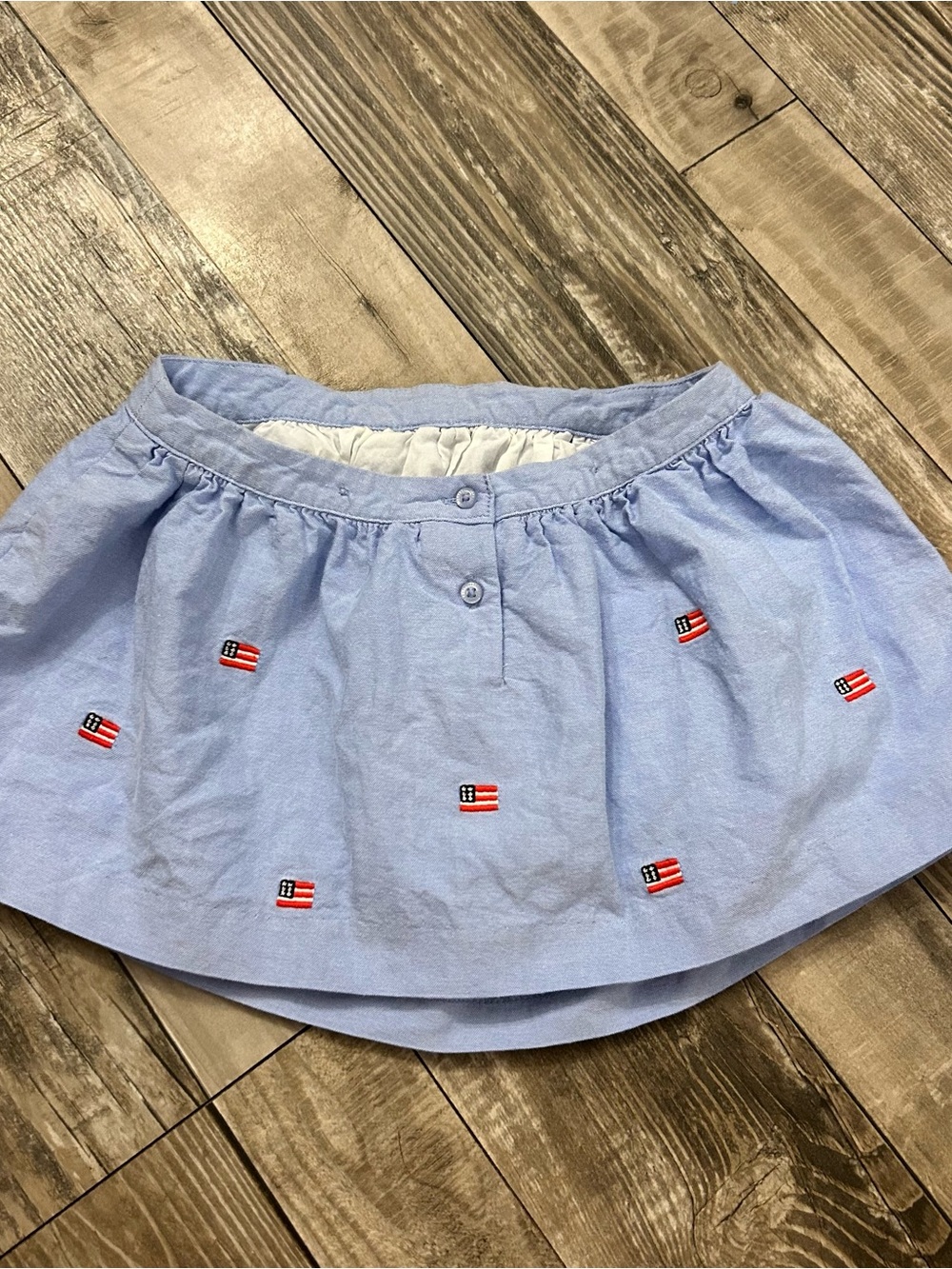 Janie and Jack American Flag Embroidered Skirt